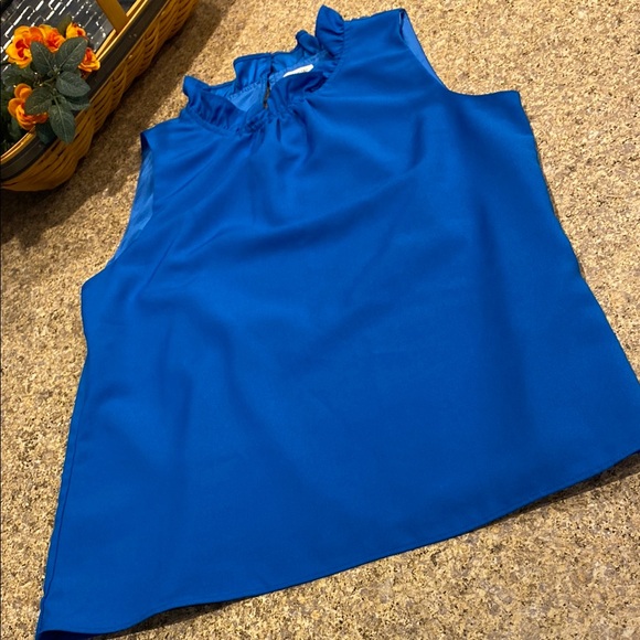 J.Crew Sleeveless Top Blouse XS Lined With FLAWS Blue - Picture 1 of 17